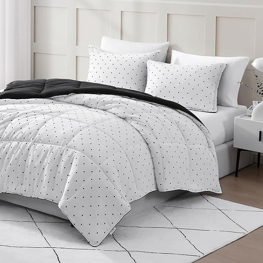 Bedding Set with 100% Organic Cotton Cover, Duvet Insert, All Season Ultra Soft Warm Comforter (1 Comforter, 2 Pillow Shams)